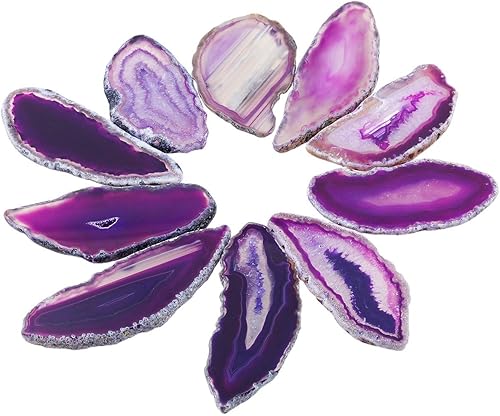 Miniatura 11 de rockcloud 10 piezas de ágata con luz de mesa, piedras de geoda de cristales curativos, decoración irregular del hogar, fabricación de joyas