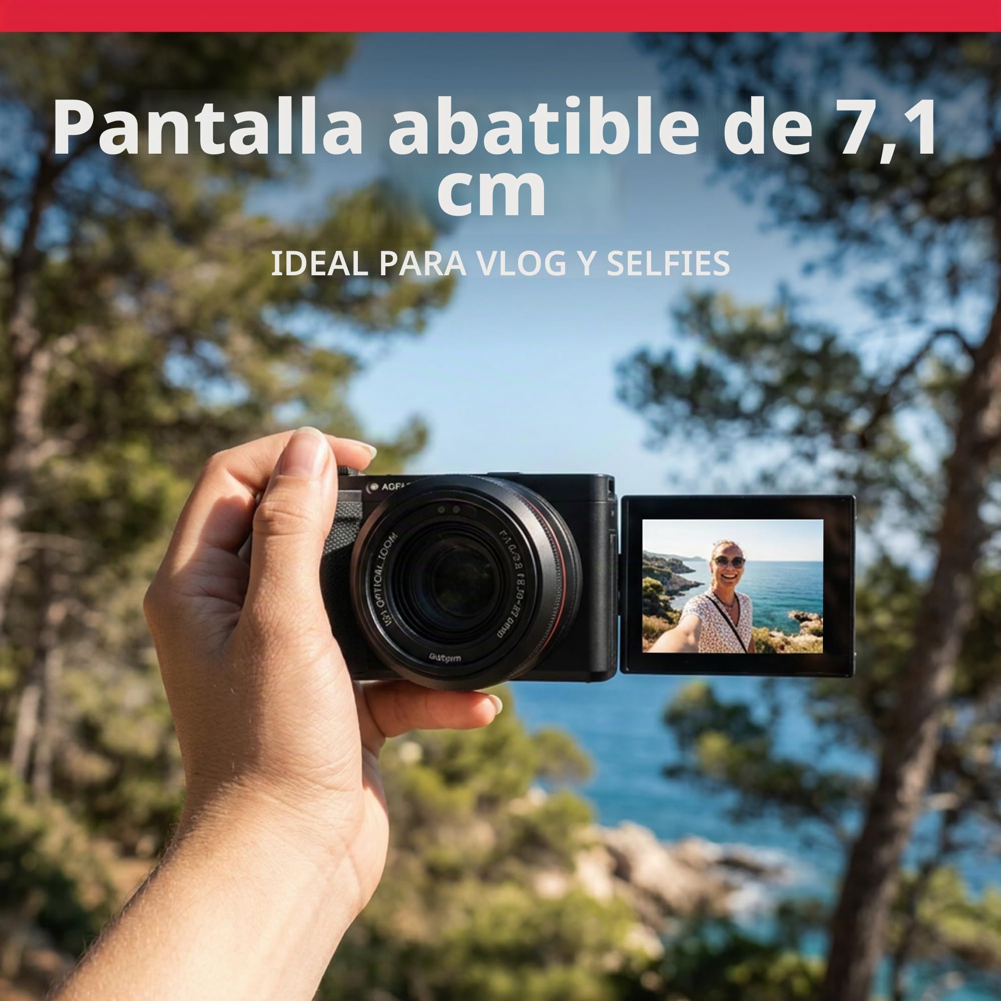 AgfaPhoto - Cámara Compacta Digital - Realishot C130 - Vídeo 4K - Zoom Óptico 10X - Pantalla Articulada 2,8" - Wi-Fi & Estabilización - Ideal para Vlogging y Fotografía Creativa