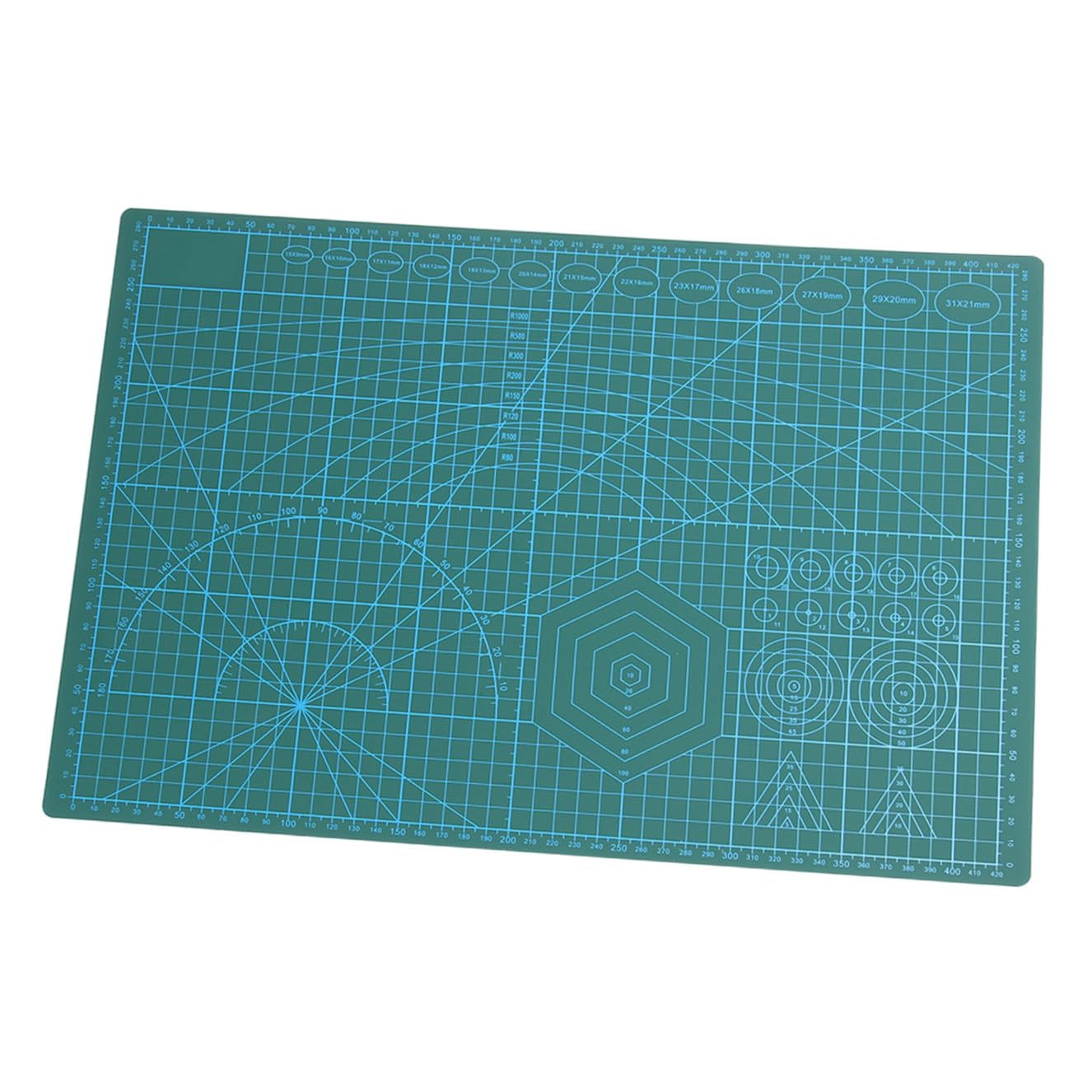 SHINEOFI Selbstheilende Schneidematte als Schnittfeste Nähunterlage mit Skalen Design Professionelle aus Rutschfestem Grünem Pvc für Scrapbooking und Lederarbeiten