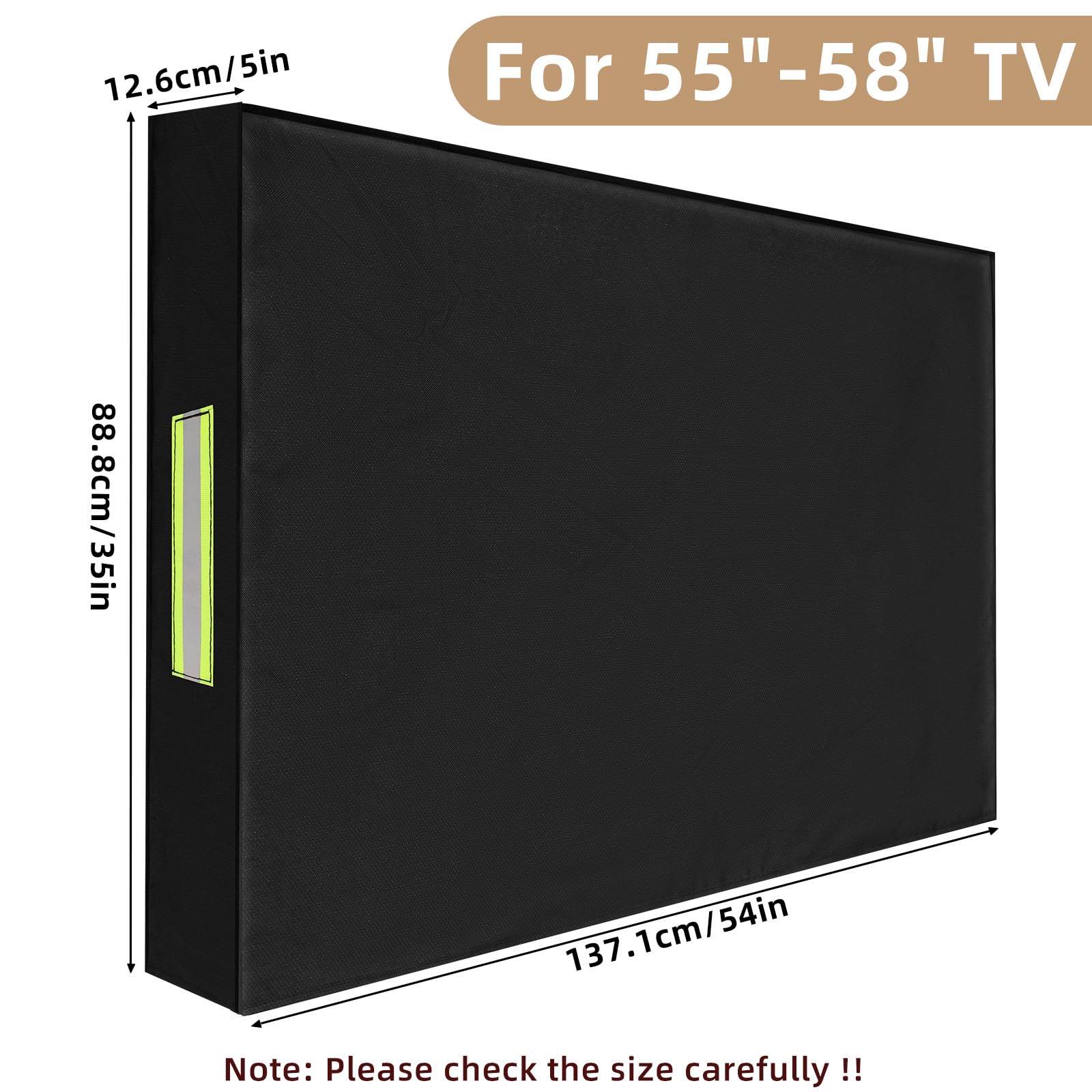 Funda para TV exterior de 55 – 58 pulgadas, protección contra el polvo de 600D Oxford PVC, revestimiento resistente, resistente al agua, resistente al polvo, protector de pantalla universal
