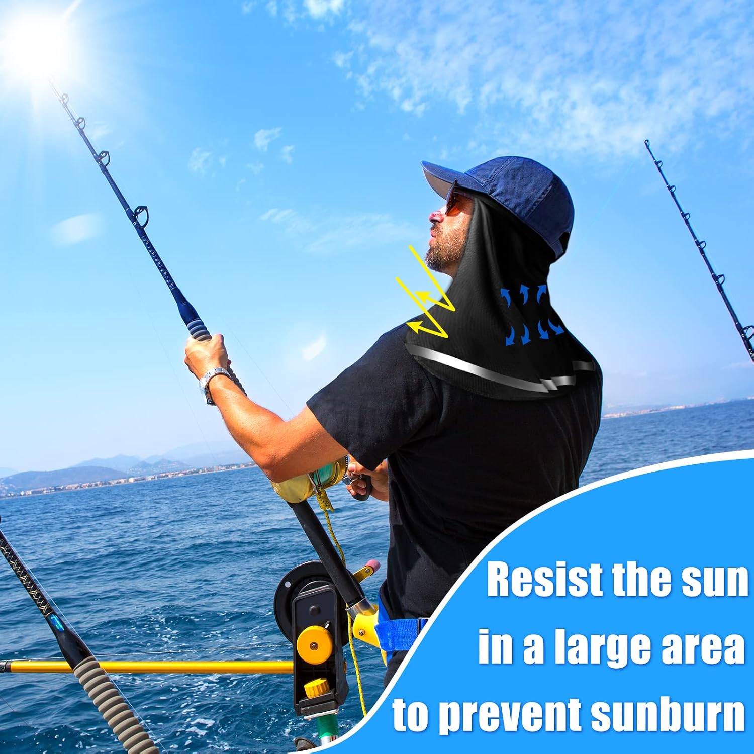 Coume 6 Pcs Hard Hat Sun Shade Cooling Skull Cap Neck Shade Sun Protector Skull Cap Liner for Men Women Sports Outdoor