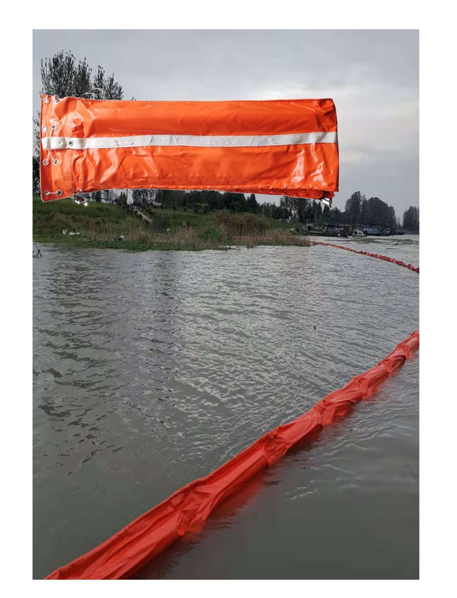 DUANHOZ Interception BarrierPVC Oil Boom with Customizable Sizes PVC Floating Oil Boom - Heavy-Duty Reusable Containment Barrier Oil Spill Control for Ports, Rivers & Emerncy Res