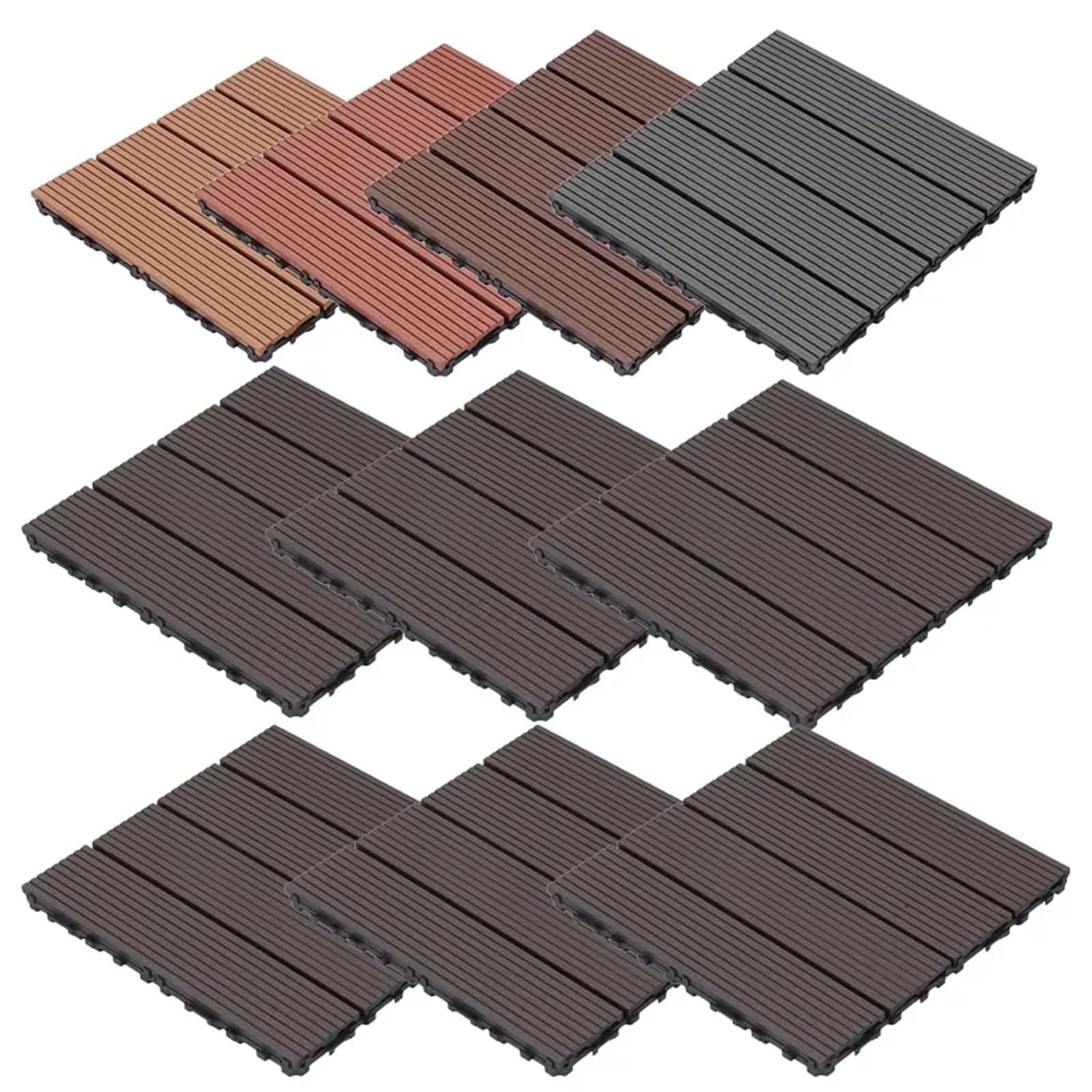 Pavimentazione fai da te in composito impermeabile ad incastro for esterni, giardino, balcone e terrazza Per la pavimentazione esterna(Style4)