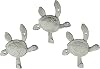 6 Inch Cast Iron Antique White Sea Turtle Wall Hook Towel Hanger Hat Rack Home Decor Set of 3