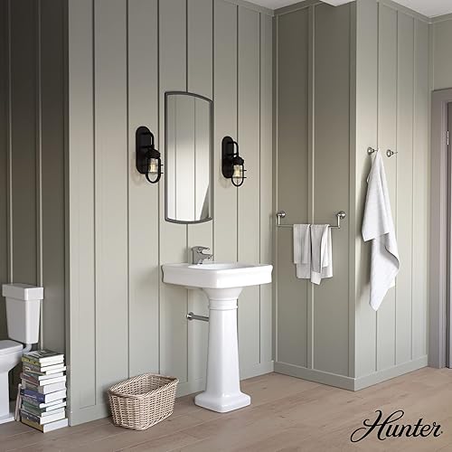 Miniatura 3 de Hunter - Starklake Hierro negro natural de 1 luz, luz pequeña, regulable, para dormitorios, cocinas, vestíbulos, baños - 19668