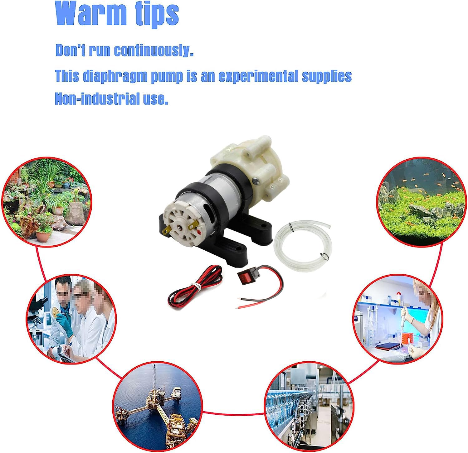 RUNCCI-YUN Membrana pompa wodna 12 V mini elektryczna pompa wodna 1,5-1,8 l/min samozasysająca pompa DC12V do herbaty maszyna do akwarium akwarium Fish Tank Fountain (2 szt.)