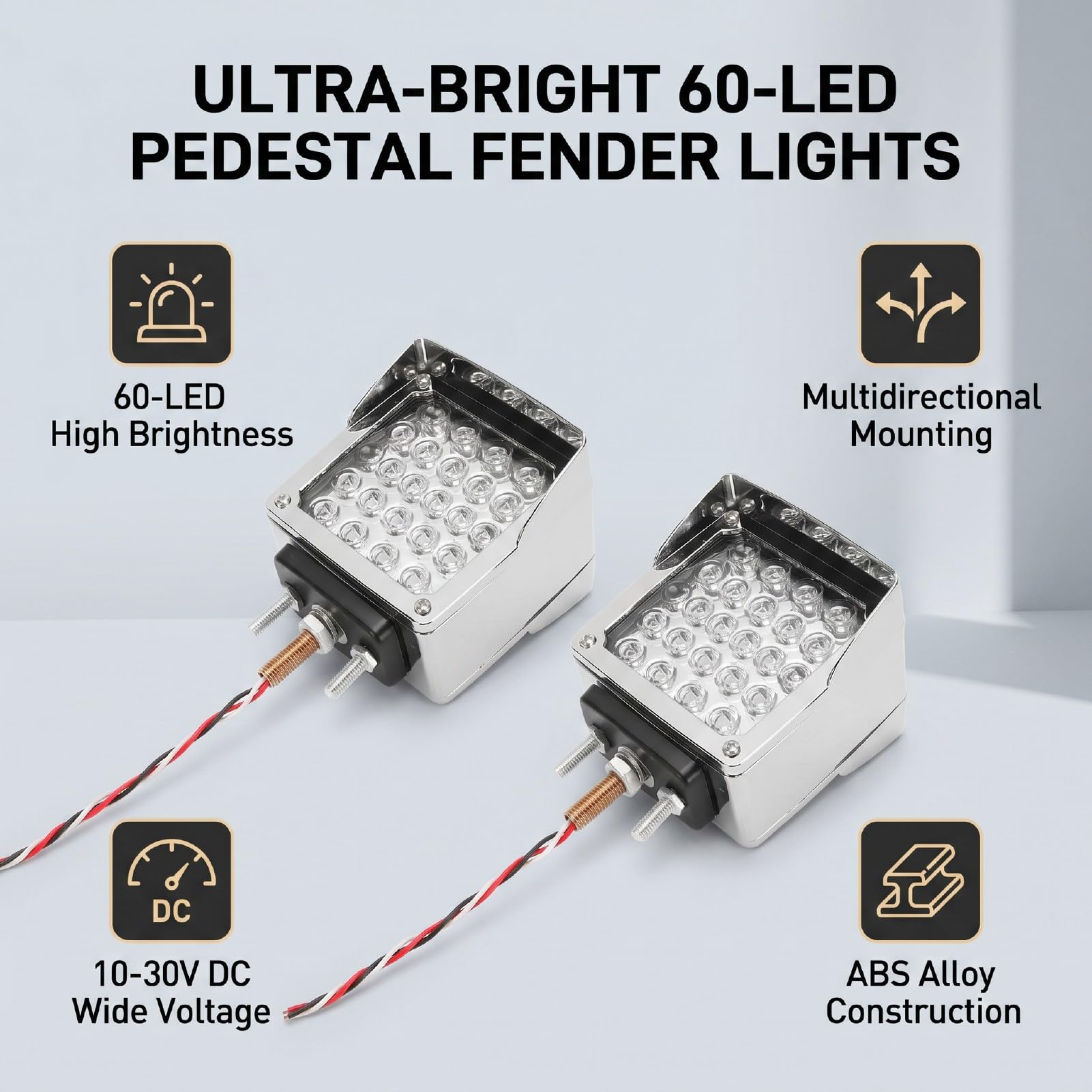 Sorandy Podwójna Osłona Przeciwbryzgowa na Cokole, 60 Diod LED, Kwadratowa