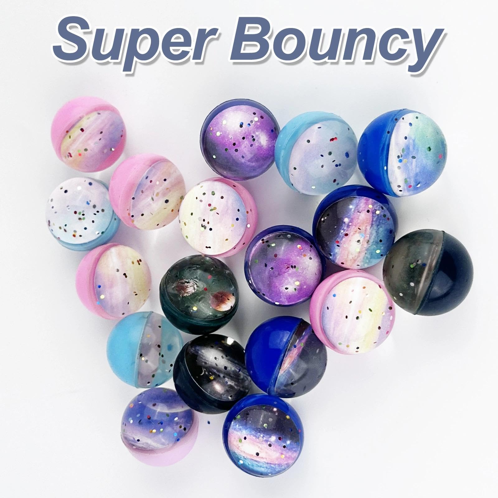 Brysalis 30 Piezas Pelotas Saltarinas para Niños, 30 mm Pelota Saltarina Espacio, Goma Bolas Rebotadoras, Pelotas de Goma de Juguete, Pelotas de Rebote de Regalos para Cumpleaños Infantiles - 4
