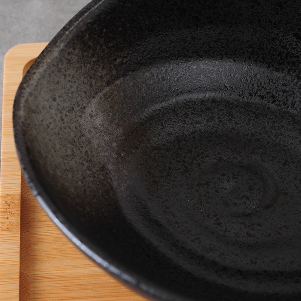 Retro czarna ceramiczna miska ramen, duża nieregularna głęboka miska na zupę, miska na sałatkę z owocami, miski na płatki śniadaniowe i makaron