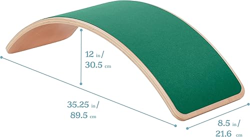 Miniatura 2 de ECR4Kids Tabla de equilibrio con base de fieltro, juguete Montessori, verde