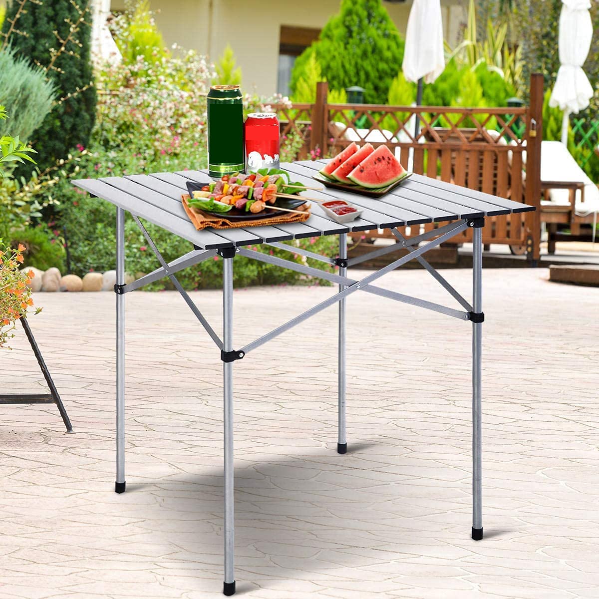 Table De Camping Pliante Aluminium - 2 Hauteurs Réglables, Avec Filet De Rangement - Légère Et Portable