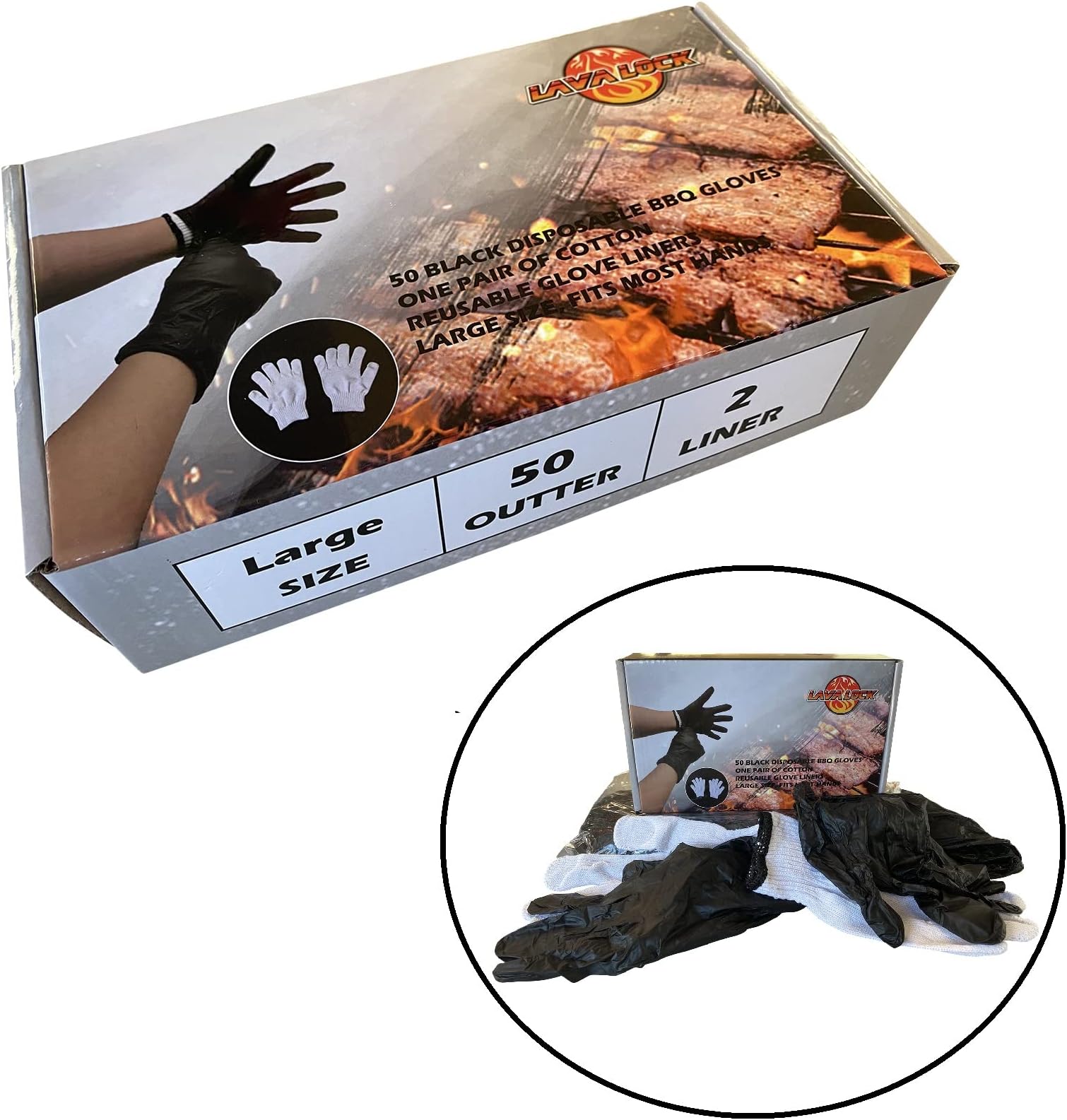 Janmercy 100 Pcs Grilling Gloves Kit Disposable BBQ Gloves