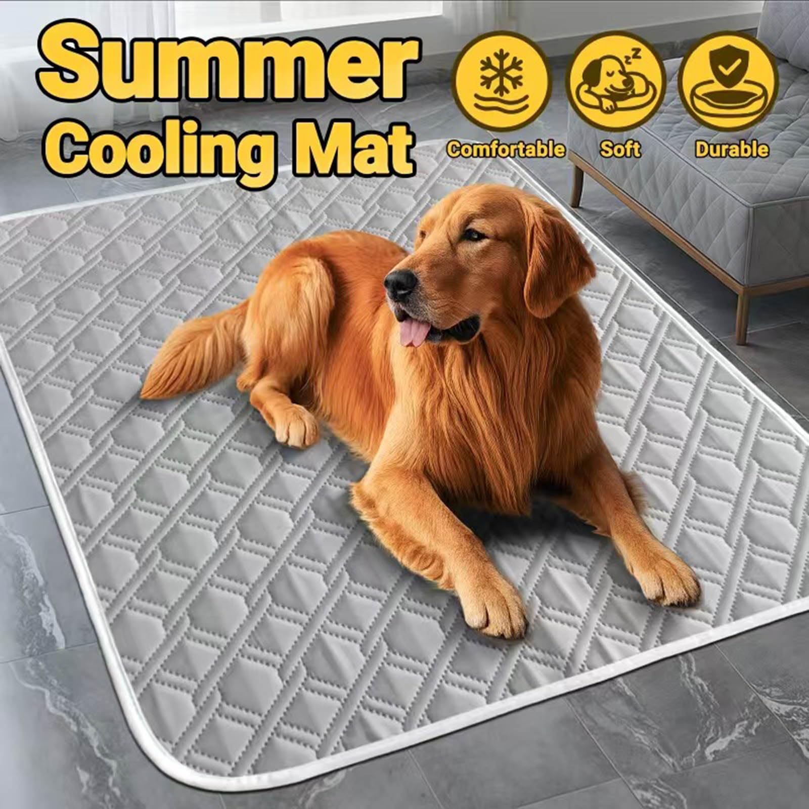 Alfombrilla de refrigeración para mascotas, cojín transpirable para dormir, almohadilla suave portátil lavable para verano, almohadilla fina para perros y gatos, ideal para uso en exteriores