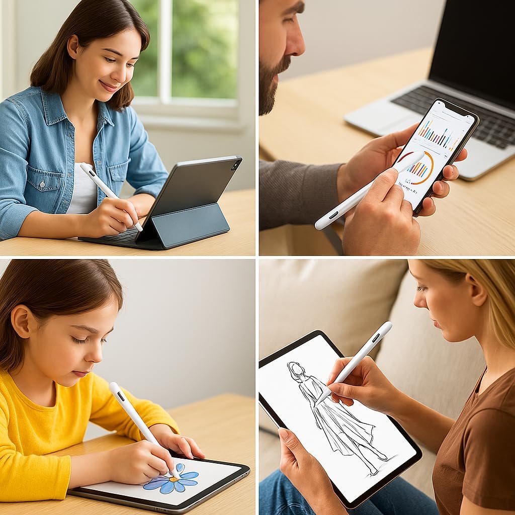 Caneta Stylus Touch Screen Universal para Celular, Tablet e iPad – Alta Precisão, Compatível com Android e iOS – Rejeição de Palma e Ponta Fina Sensível