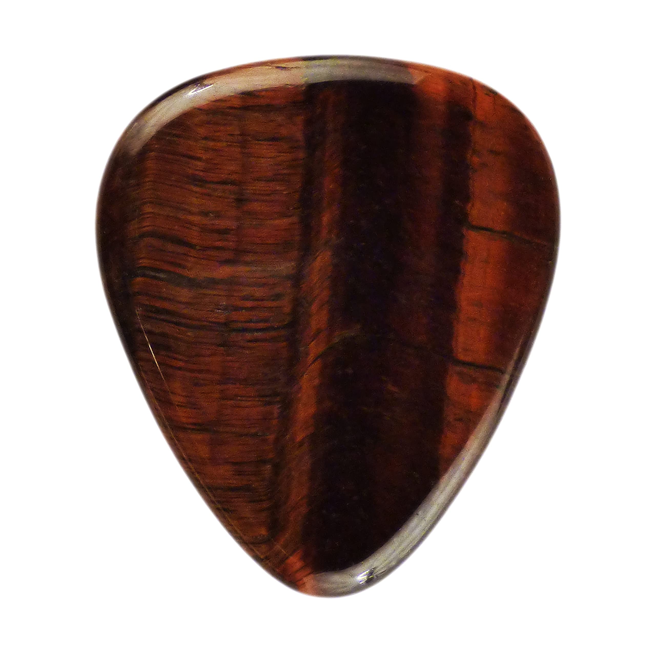 Red Tiger's Eye Stone Guitar Or Bass Pick - 3.0 mm Ultra Heavy Gauge - 351 Shape - Specialty Handmade Gemstone Exotic Plectrum - 3 Pack