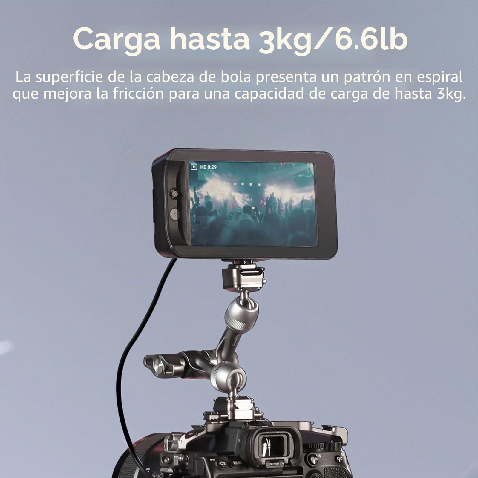 SMALLRIG 11" Roseta Brazo Mágico, Estructura de Liberación Rápida HawkLock H21, con Tornillos de 1/4"-20 y Pasadores Antigiro, para Monitores, Luces, Capacidad de Carga Máxima 3kg - 4489