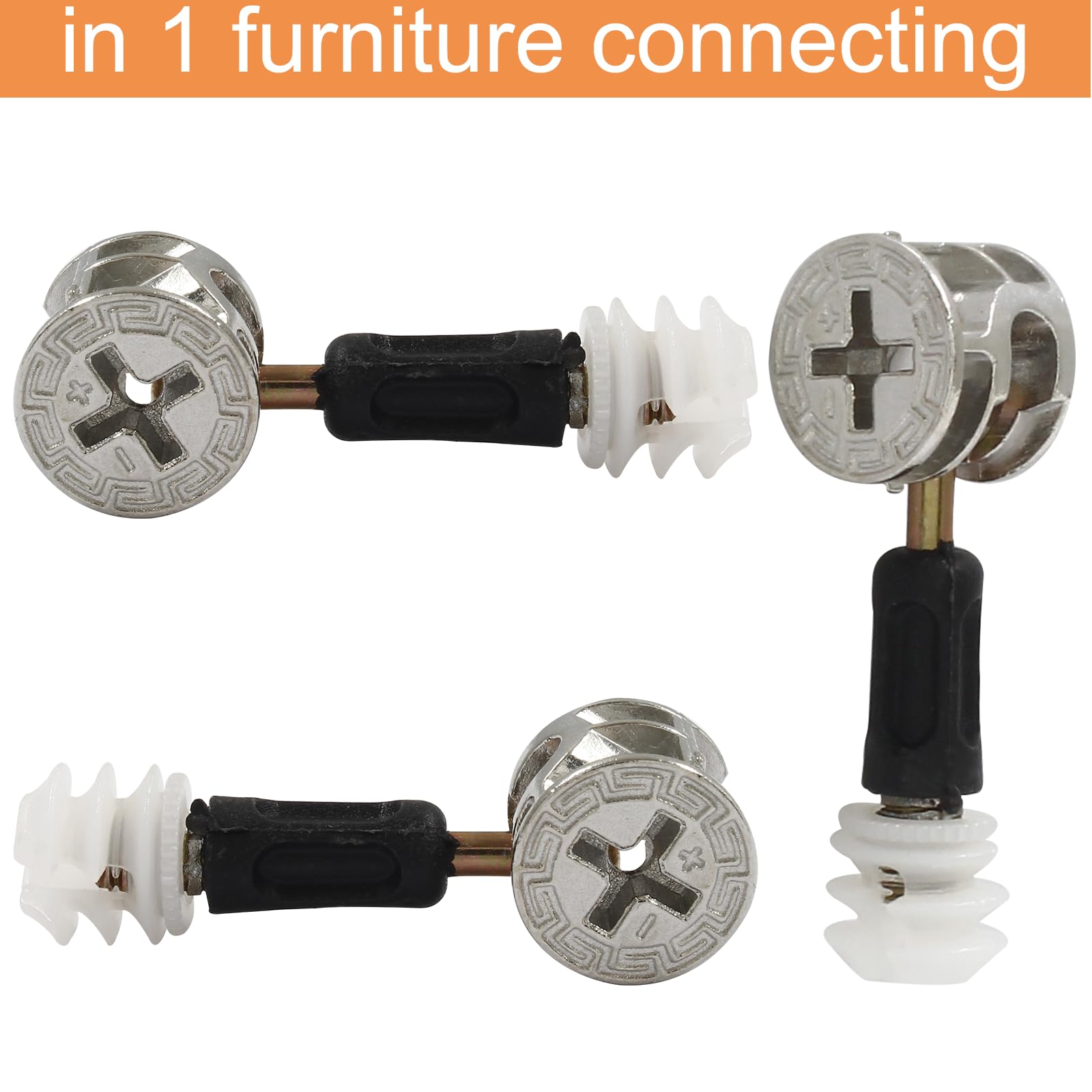 Screw Alternative Sunxeke 120PCS Cam Locks For Furniture,3-in-1 Eccentric  Hardware Wheels,Furniture Fasteners \u0026 Connectors With Multi-Size Nuts,Bolts  And Wood Dowel Pins-Assortment Kit For Furniture Assembly/Repair Home Depot, image size:1600x1600