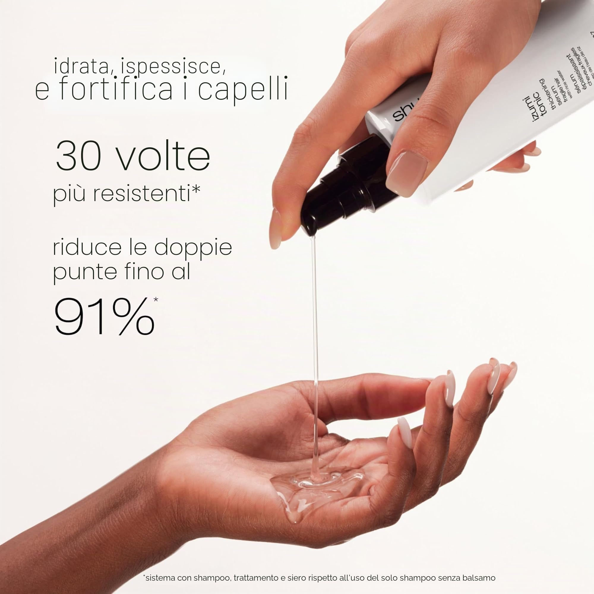 Shu Uemura Art of Hair, Siero per Capelli Ispessente, Per Capelli Fragili, Effetto Rinforzante, Arricchito con Acqua di Riso, Chioma Più Forte e Luminosa, Izumi Tonic, 90 ml