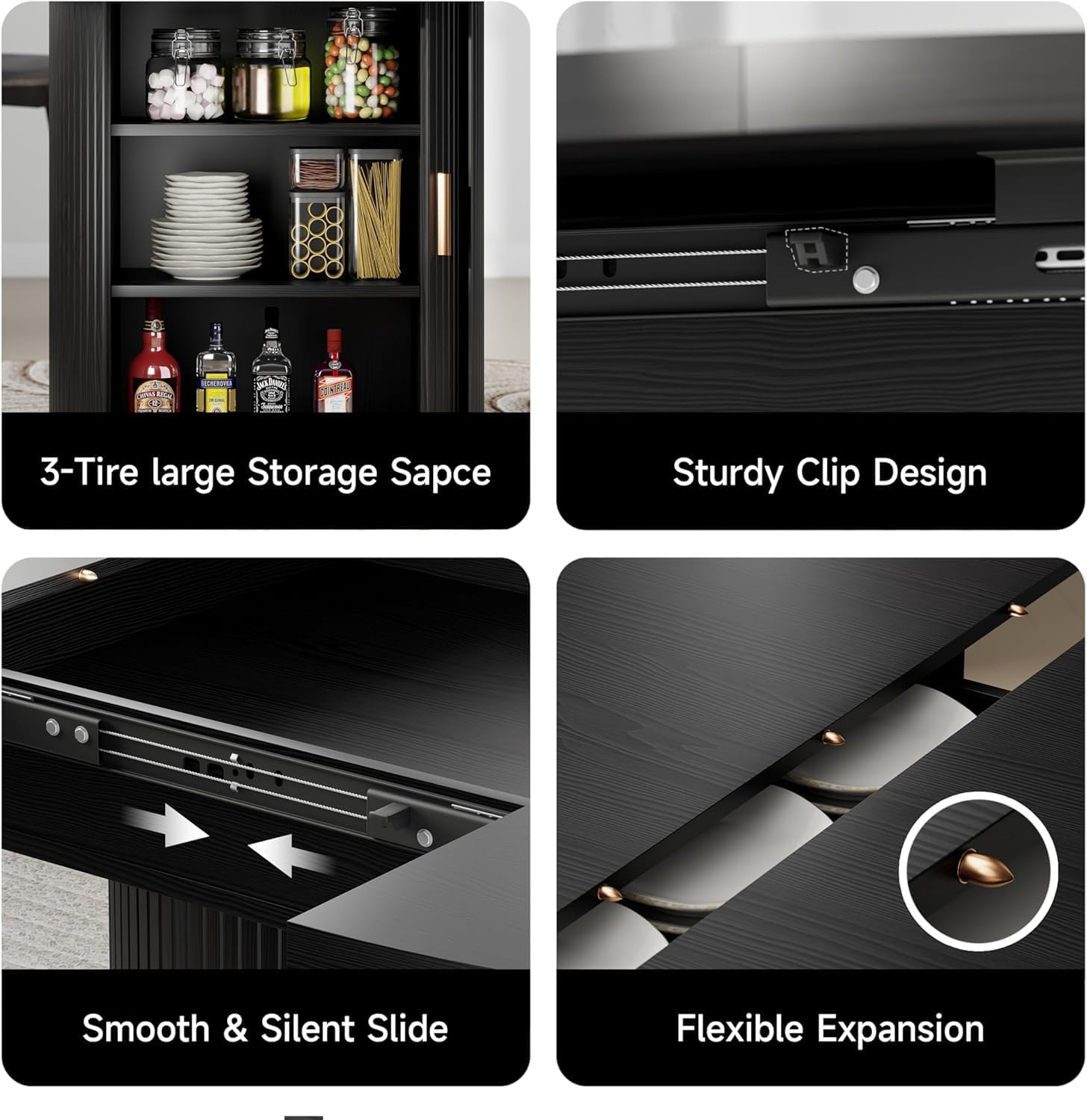 Extendable Round Dining Table: 47″–63″ Kitchen Table for 4 6 8 with Dust-Proof 2-Tier Storage Shelf Space Saving, Modern Farmhouse Expandable Wood Oval Circle Dinner Furniture with Pedestal Base