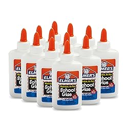 Elmer's Liquid School Glue, Slime & Craft, Safe and Non-Toxic, Washable, White, 4 Ounces Each, Great for Making Slime, 12 Count - Ideal for Classroom, Home, Office, Teacher Supplies