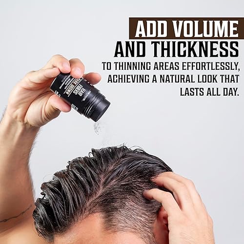 Miniatura 3 de Viking Revolution Fibras de cabello castaño oscuro para cabello adelgazante para hombres, fibra gruesa para cubrir puntos calvos, fibras de