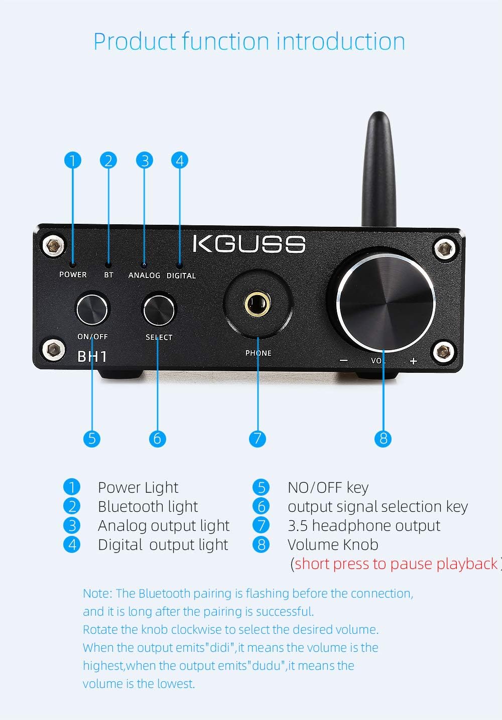 Lowest Price KGUSS BH1 Headphone Amplifier Portable Headphone Amp Bluetooth 5.0 HiFi Stereo Digital Amplifier Receiver for MP3 MP4 Phones Digital Players and Computers 80% Off Discount KGUSS BH1 Headphone Amplifier Portable Headphone Amp Bluetooth 5.0 HiFi Stereo Digital Amplifier Receiver for MP3 MP4 Phones Digital Players and Computers