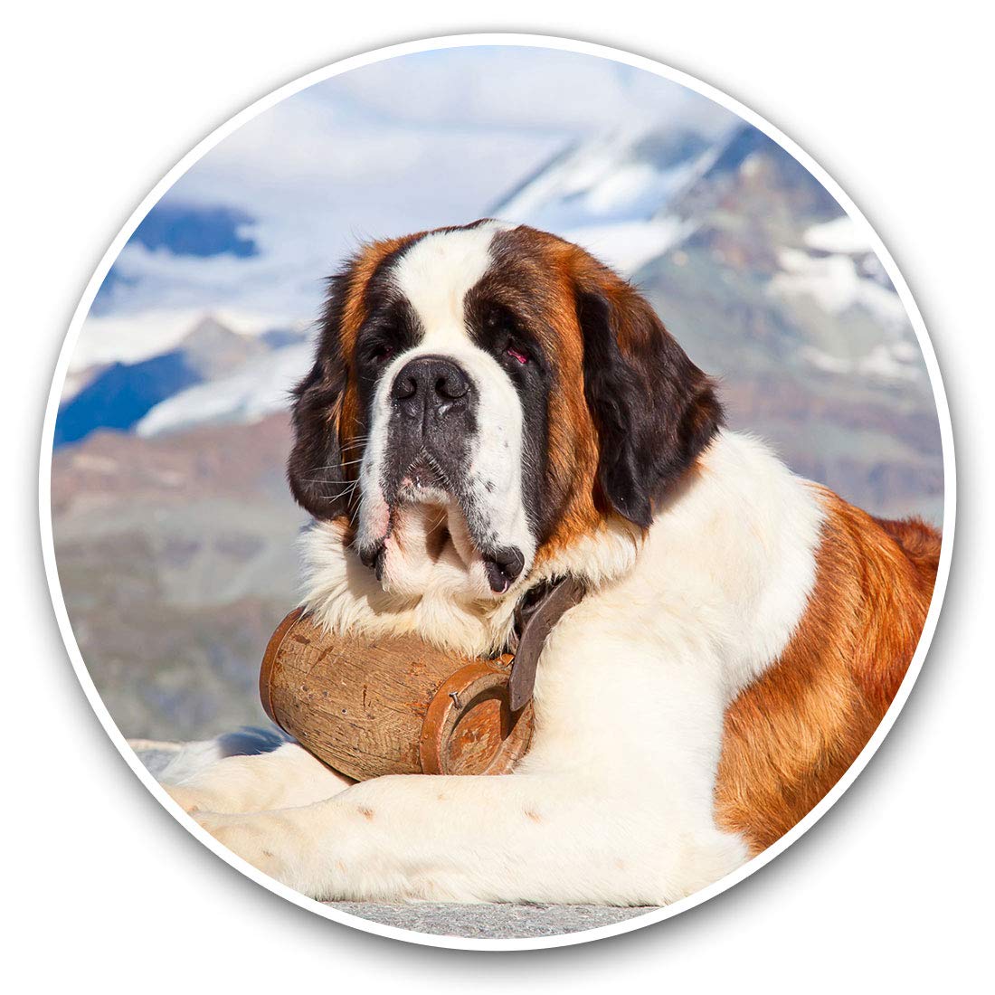 Destination Vinyl Ltd St Bernard Mountain Rescue Dog 12731 2 X 20Cm Vinyl Stickers - St Bernard Mountain Rescue Dog Decals 12731