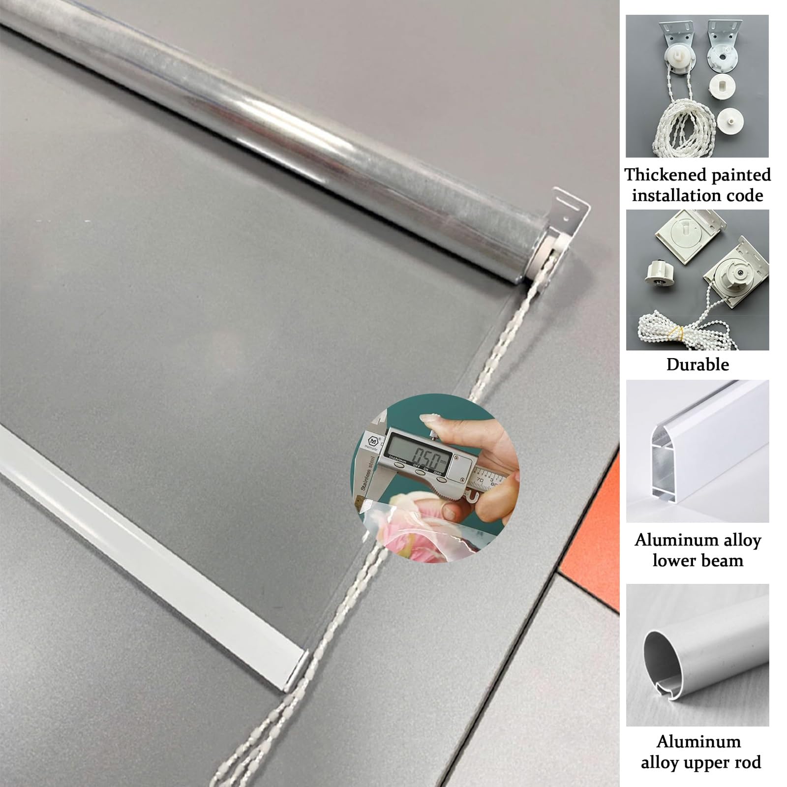 Tenda avvolgibile in PVC trasparente per cucina, bagno, impermeabile, con montaggio, dimensioni personalizzabili, ideale per reception, casa, cucina, bagno, 100 x 180 cm