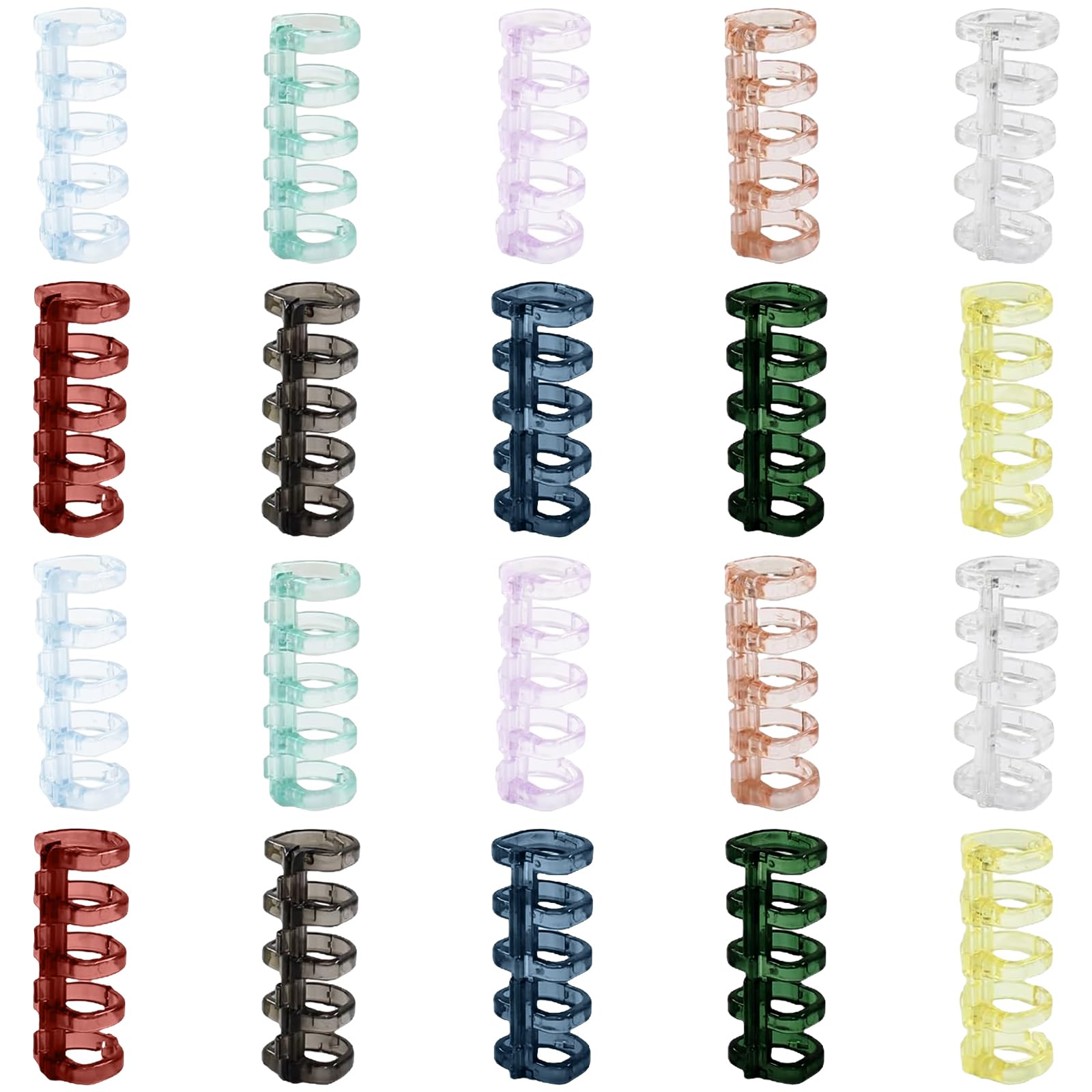 Bobine di Rilegatura Multicolore 20 Pezzi, 5 Fori Cartelle a Fogli Sciolti, Spine Pettini Plastici per Album