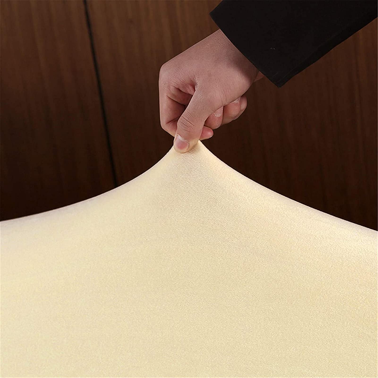 Funda de terciopelo beige para futón sin brazos con falda de volantes, funda elástica para futón, sofá cama, protector de muebles grandes, elegante funda de sofá, duradera y fácil de limpiar