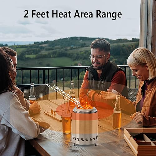 Miniatura 8 de HGD Mini hoguera de 5.5 pulgadas para mesa, hoguera de mesa pequeña para Smores, mesa de hoguera al aire libre con bolsa de transporte, alimentado
