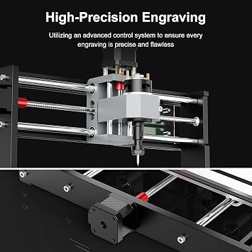 TTC3018 CNC Router Machine 3-Axis Engraving Machine Metal Engraver GRBL Control with Built-in WiFi, 775 Spindle Motor, Engraver Desktop CNC for Wood, Acrylic, Plastic, Aluminum (Black)