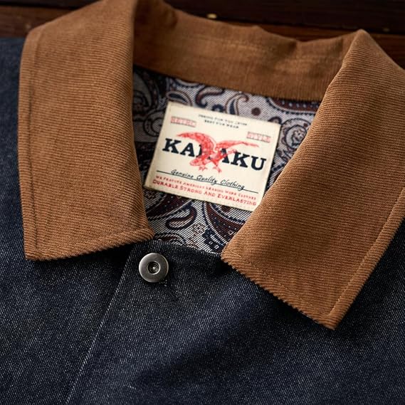 Amazon | [karaku] ジャケットメンズ 襟・袖裏コーデュロイ 刺繡入り裏