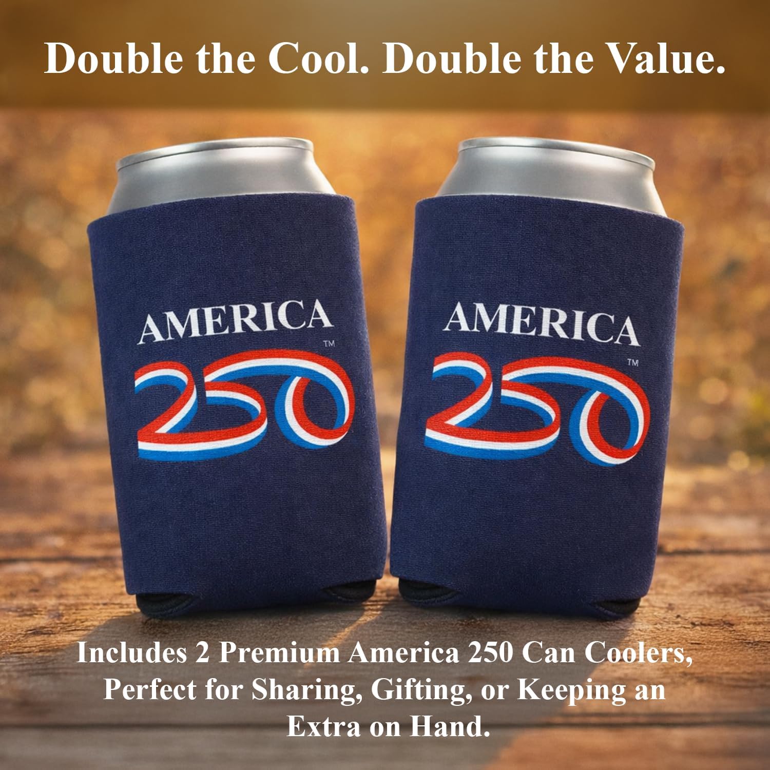 Can Coolers, Set of 2, 250th Anniversary USA Merchandise
