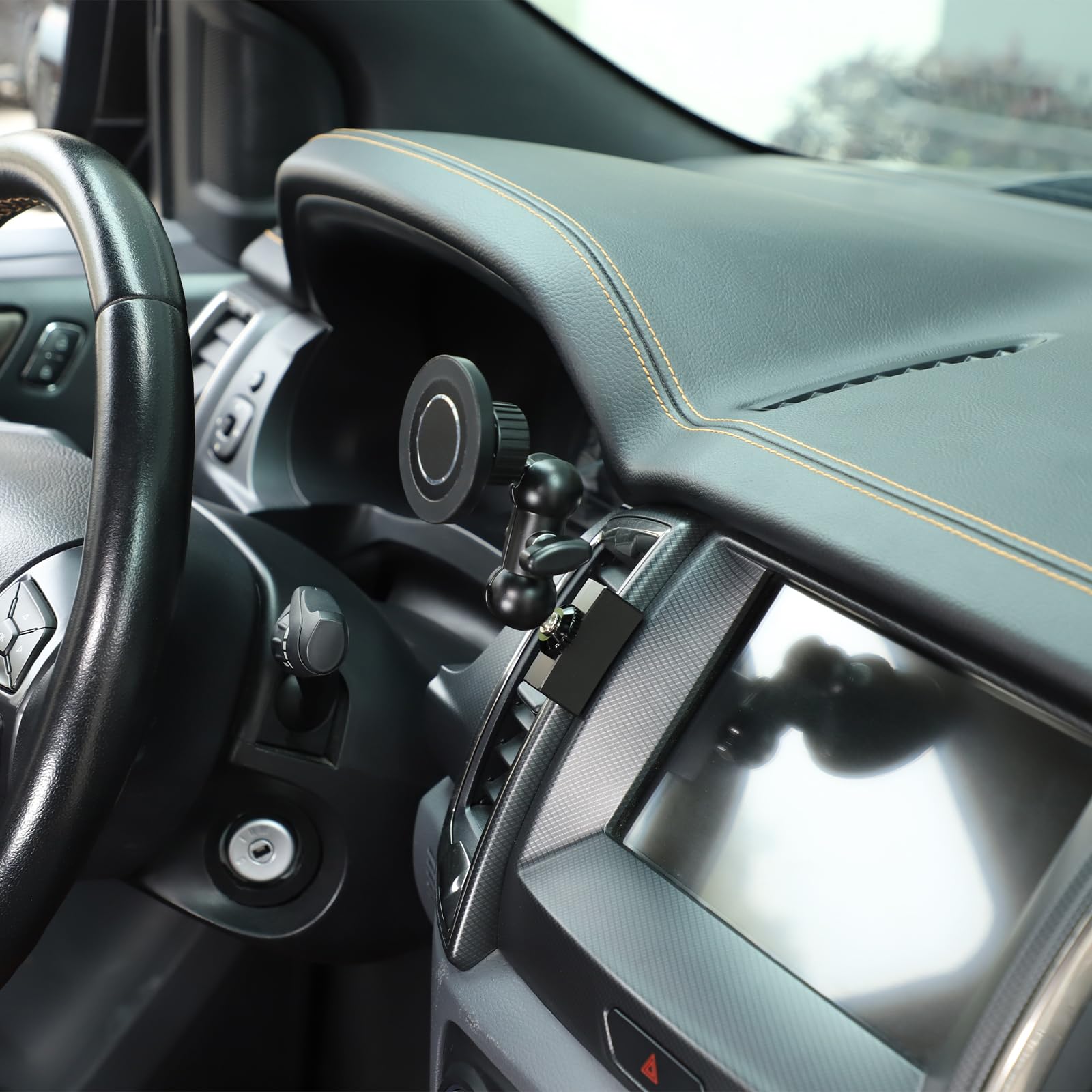 Supporto magnetico per cellulare Ford Ranger 2015-2021, speciale clip per bocchette di ventilazione, design E, anello magnetico forte, regolabile a 360°, nessun blocco della ventilazione (E