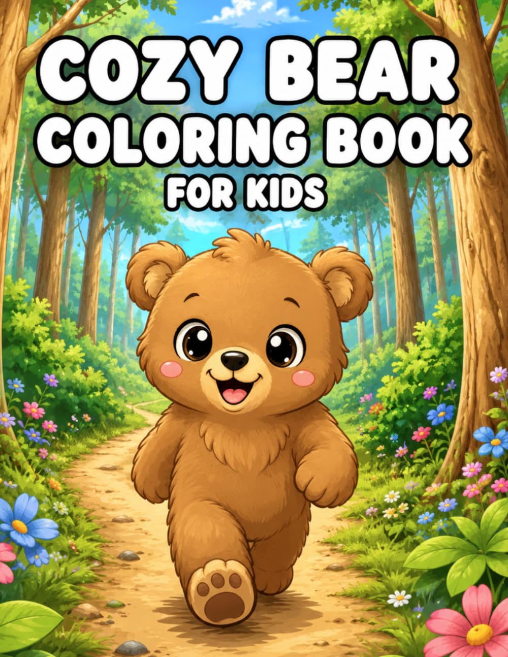 Cozy Bear Coloring Book for Kids: 50 Cute and Relaxing Bear Adventures Featuring Fun, Friendship, Playtime, and Cozy Animal Scenes for Kids Ages 3–8