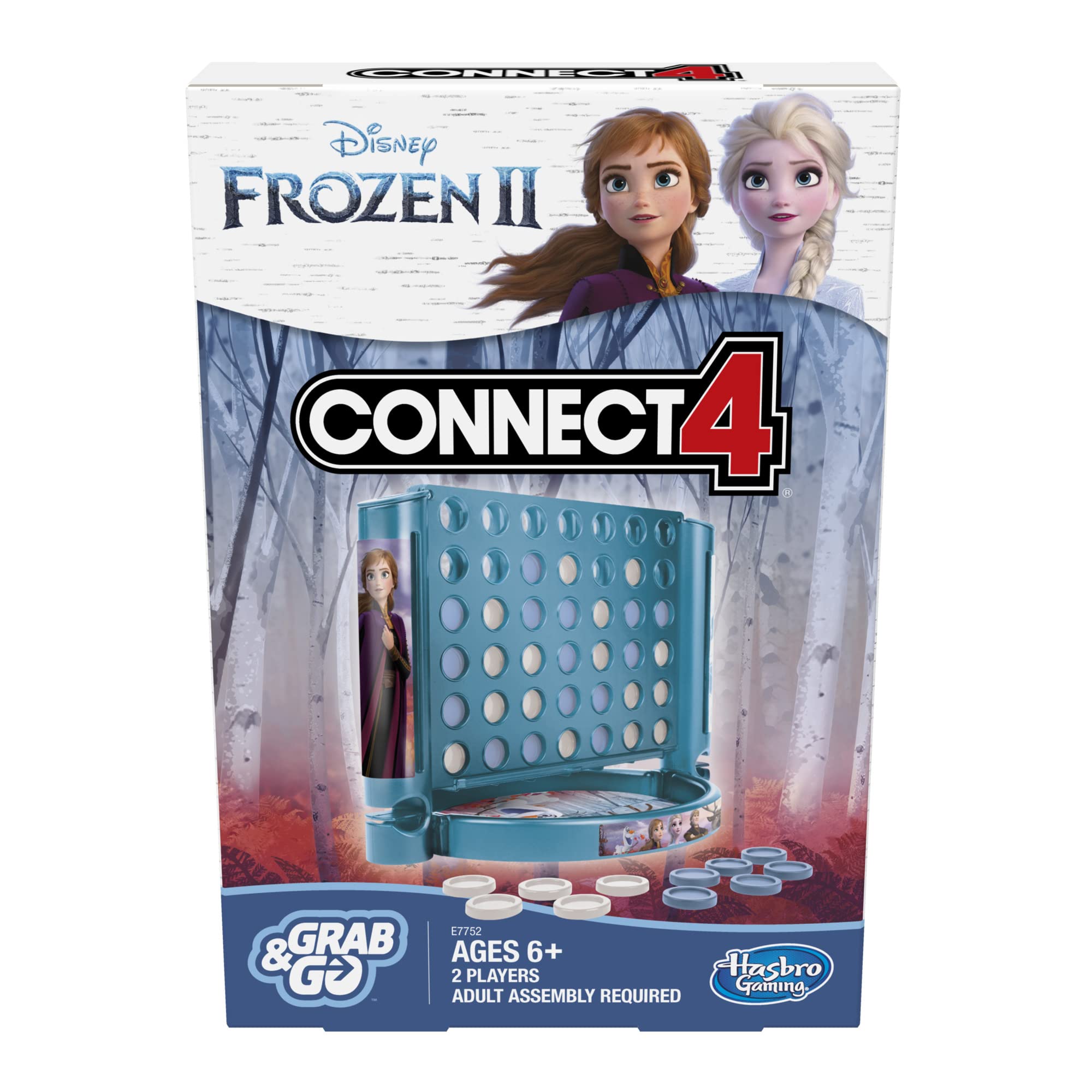 Grab and Go Connect 4: Disney Frozen 2 Edition Game for Ages 6 and Up Portable 2 Player Game