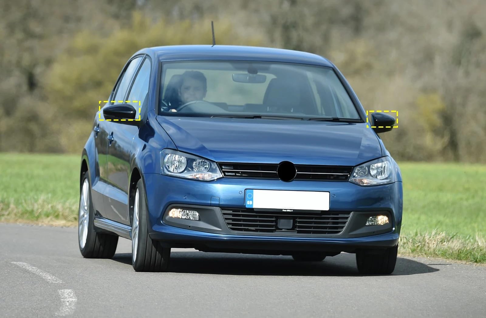 Pasuje do VW Polo 6R 6C 2009-18 UP 16+ Skrzydło drzwi Reaview osłona lusterka Cap czarny błyszczący Obudowa Lusterka Boczne