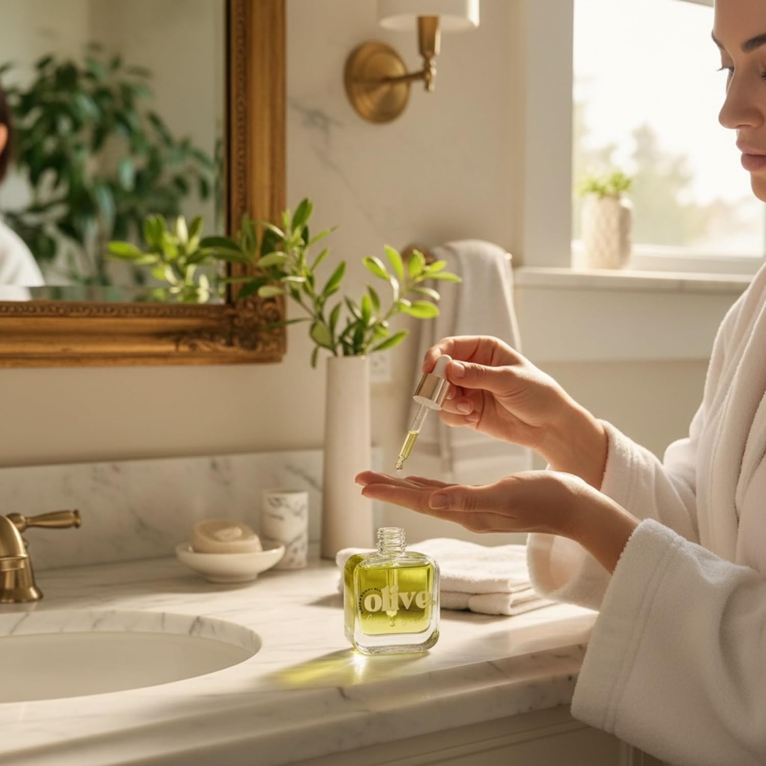 Alpha & Omega Olive Oil Face Serum with Squalane & Olive Leaf Extract | Anti-Aging | Lightweight, Hydrating, Fast-Absorbing Facial Oil | Small-Batch, Natural, Vegan, Hydroxytyrosol - Image 2