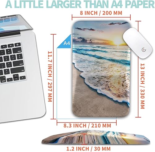 Miniatura 2 de KUOSGM Alfombrilla de mouse ergonómica grande con soporte de muñeca, para aliviar el dolor del túnel carpiano, reposamuñecas para mouse con espuma