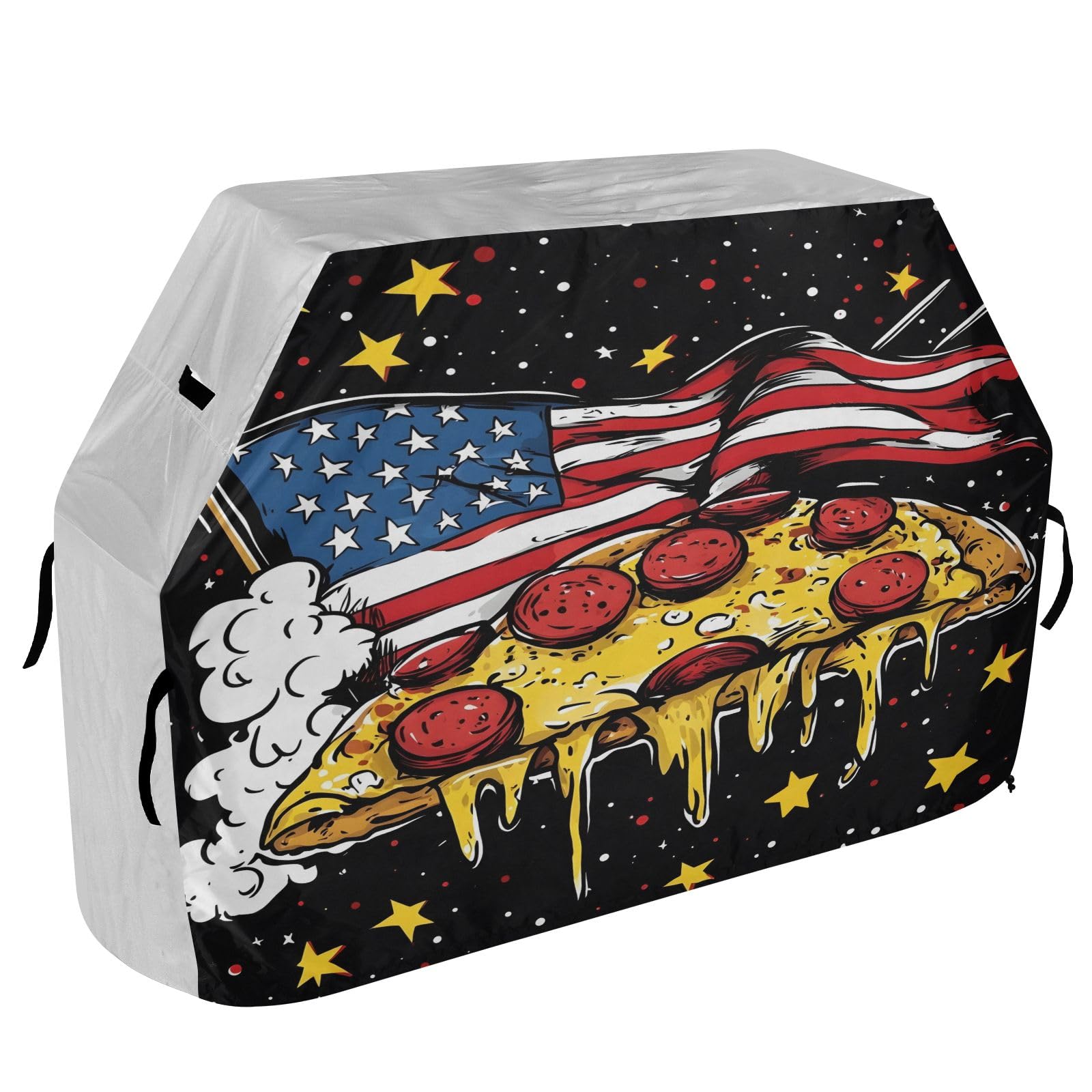 Wysokiej jakości pokrowiec na grilla wodoodporny pokrowiec na grilla odporny na blaknięcie pokrowiec na grilla wytrzymały pasuje do szerokości grilla do 60 cm amerykańska flaga pizza