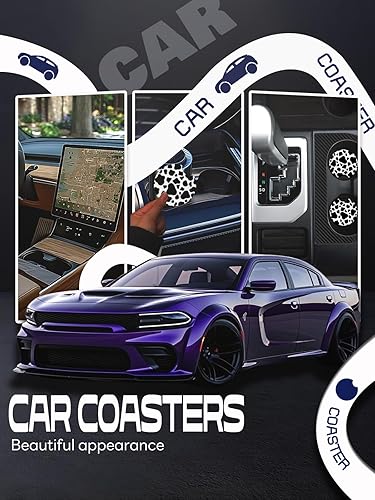 Vista 5 de WOCOCN Posavasos para automóvil, 2.75 pulgadas, antideslizantes y absorbentes, bonitos accesorios de decoración para portavasos de automóvil, Vaca