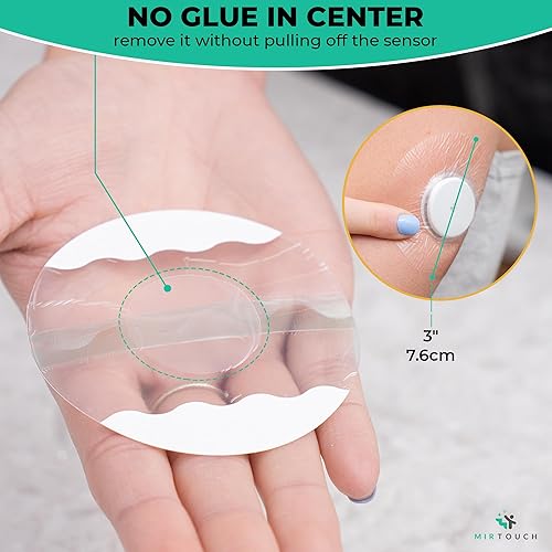 Miniatura 3 de Parches transparentes impermeables con sensor CGM para Freestyle Libre 1, 2, 3, sin pegamento en el centro, 24 parches adhesivos libres