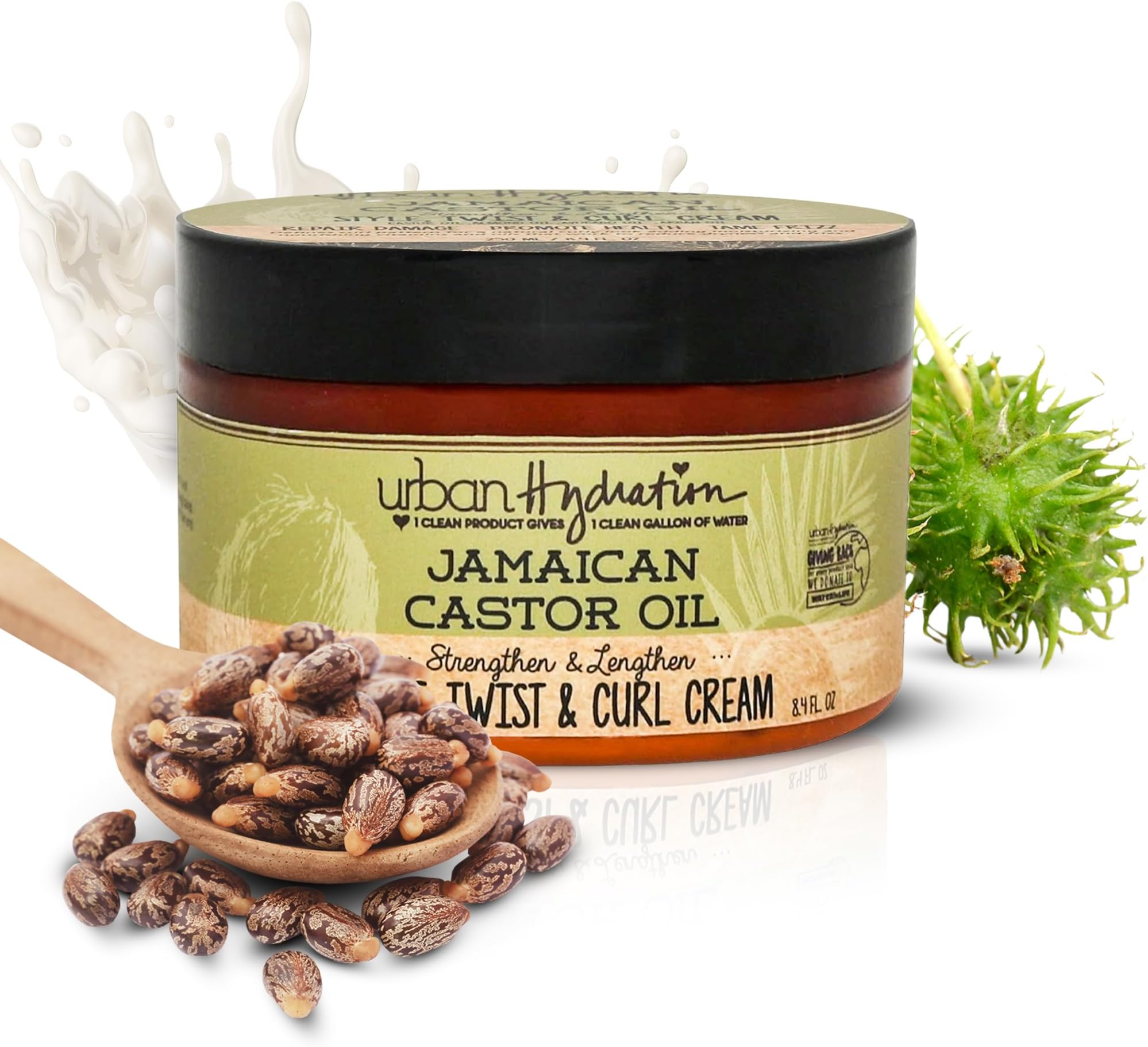 Jamaican Castor Oil Curl Styling Cream | Sulfate, Paraben and Dye Free, Moisturizes, Thickens, Prevents Breakage and Lengthens For Strong Hair, All Hair Types, 8.4 Ounces