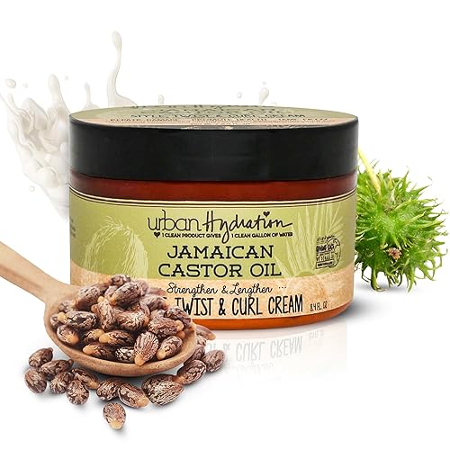 Urban Hydration Crema de peinado de aceite de ricino jamaicano | Sin sulfatos, parabenos ni tintes, hidrata, espesa, evita la rotura y alarga para