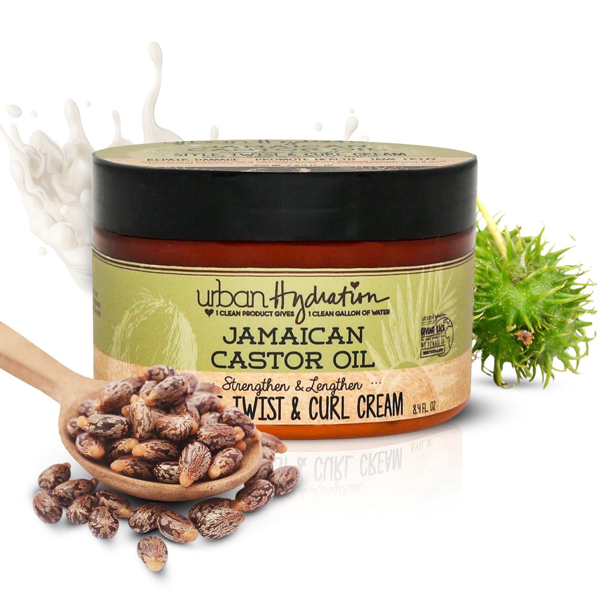 Jamaican castor oil curl cream 8.4 fluid ounce, White, 8.4 Fl Ounce
