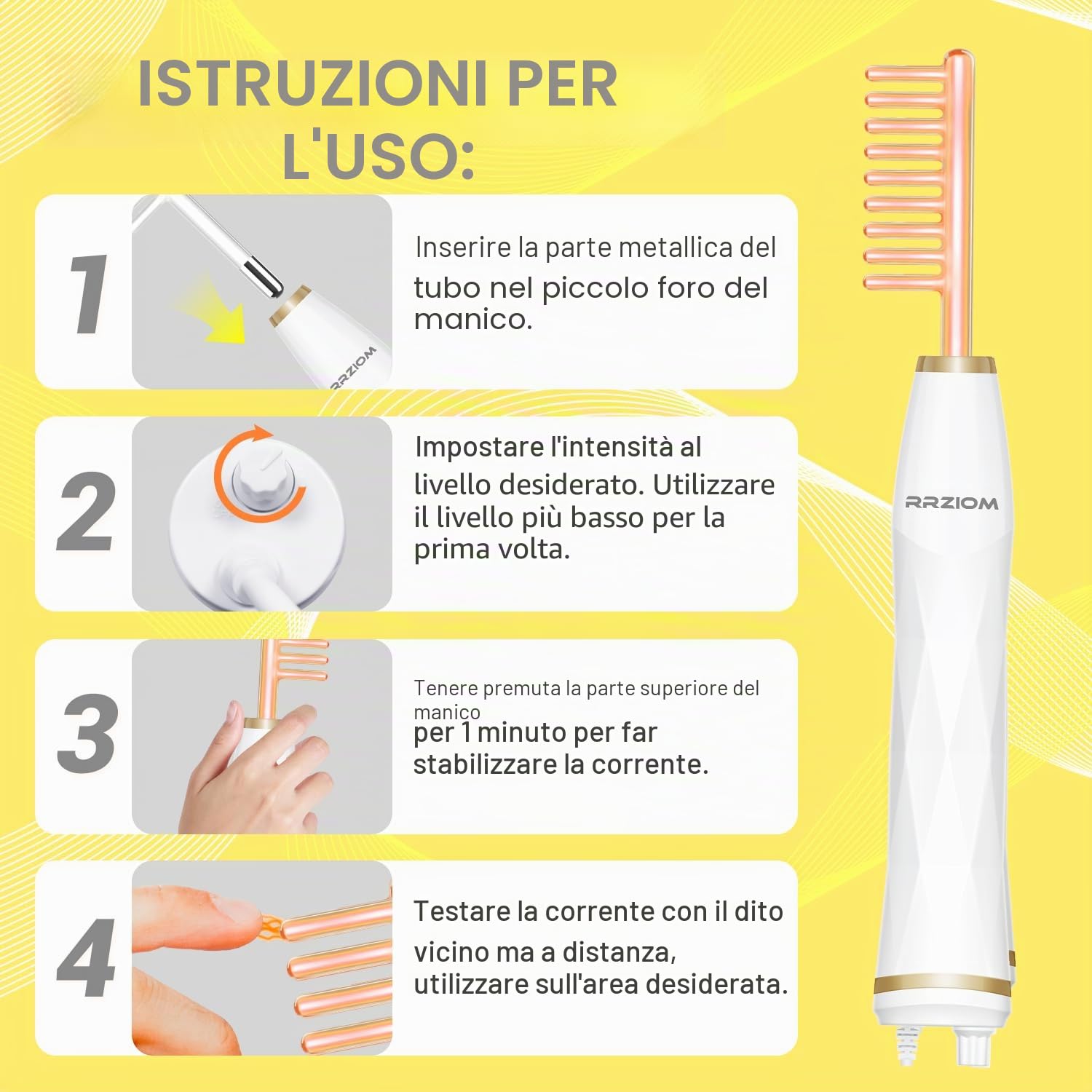 Massaggiatore Cuoio Capelluto, RRZIOM 2 in 1 Massaggiatore Cuoio Capelluto Elettrico a Luce Rossa per Capelli, Viso, Spazzola Massaggiante per Cuoio Capelluto per Crescita Capelli, Portatile con Spina