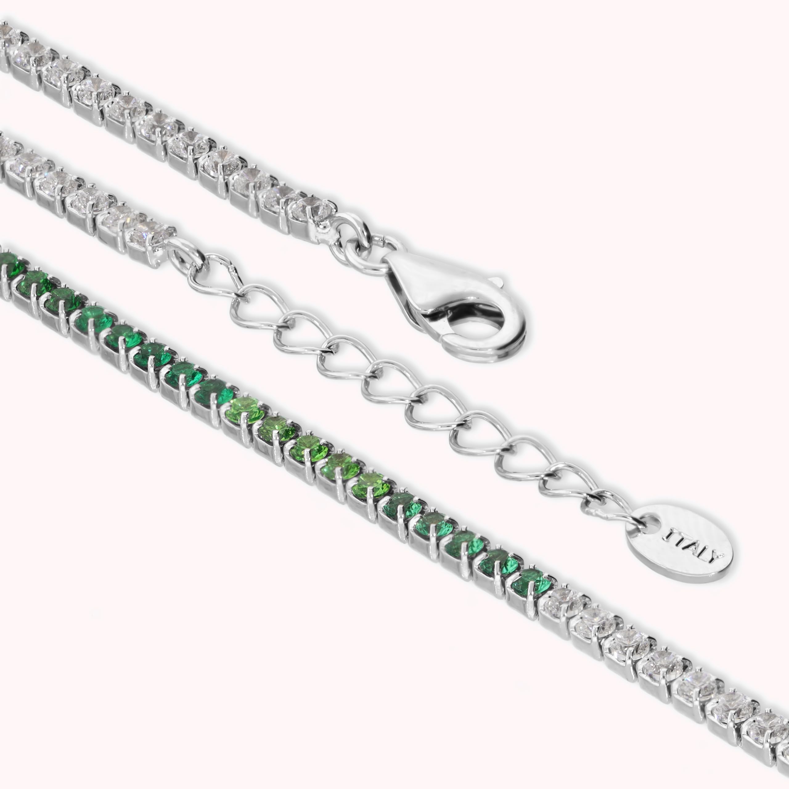 Bronzallure Bracciale Tennis Donna – Bracciale Tennis con Cubic Zirconia Verdi Degradé – Gioielli Made in Italy – Braccialetto Idea Regalo Compleanni, Anniversari, Festa Donna, Festa Mamma
