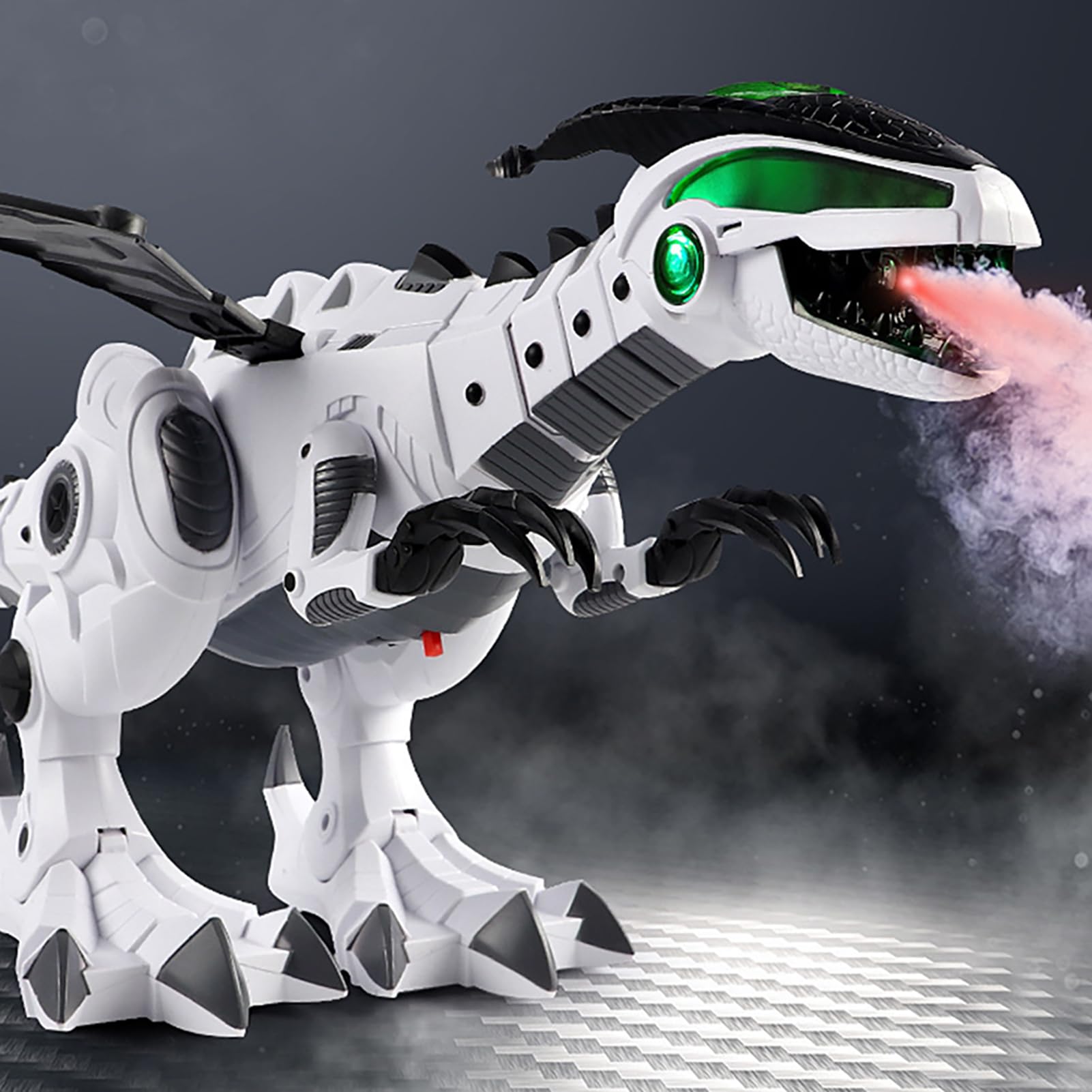 Cryfokt Mist Spraying Fire Breathing Robot Dragon Toy for Kids Walking Dinosaur Toy with Lights and Sounds, Ideal for Pretend Play and Learning Toys (White)