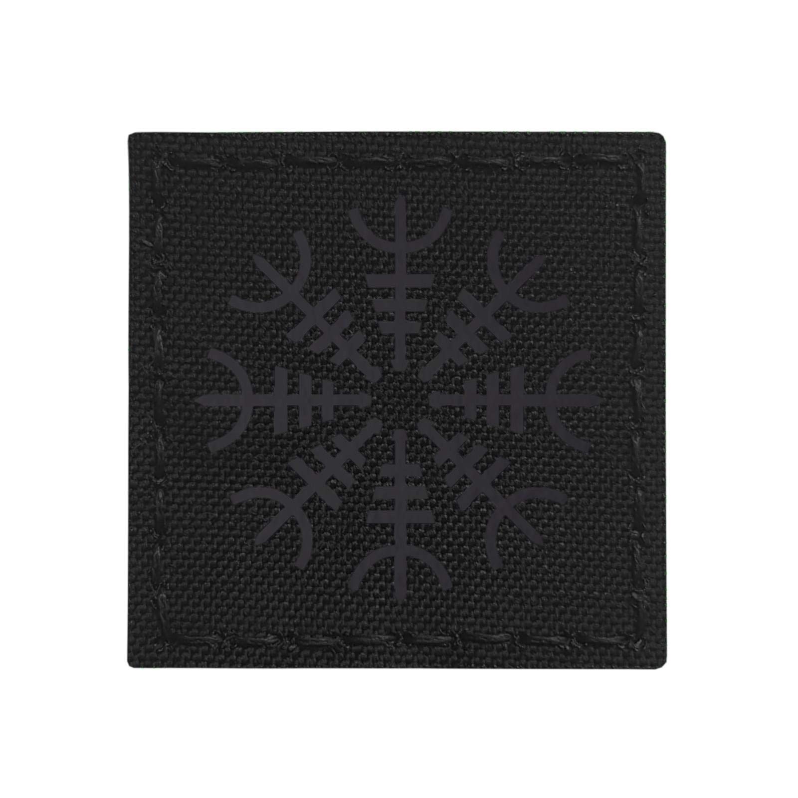 IR 2x2 Blackout Aegishjalmur Helm of Awe Viking Norse Heathen Aegishjalmr IFF Tactical Morale Hook Patch